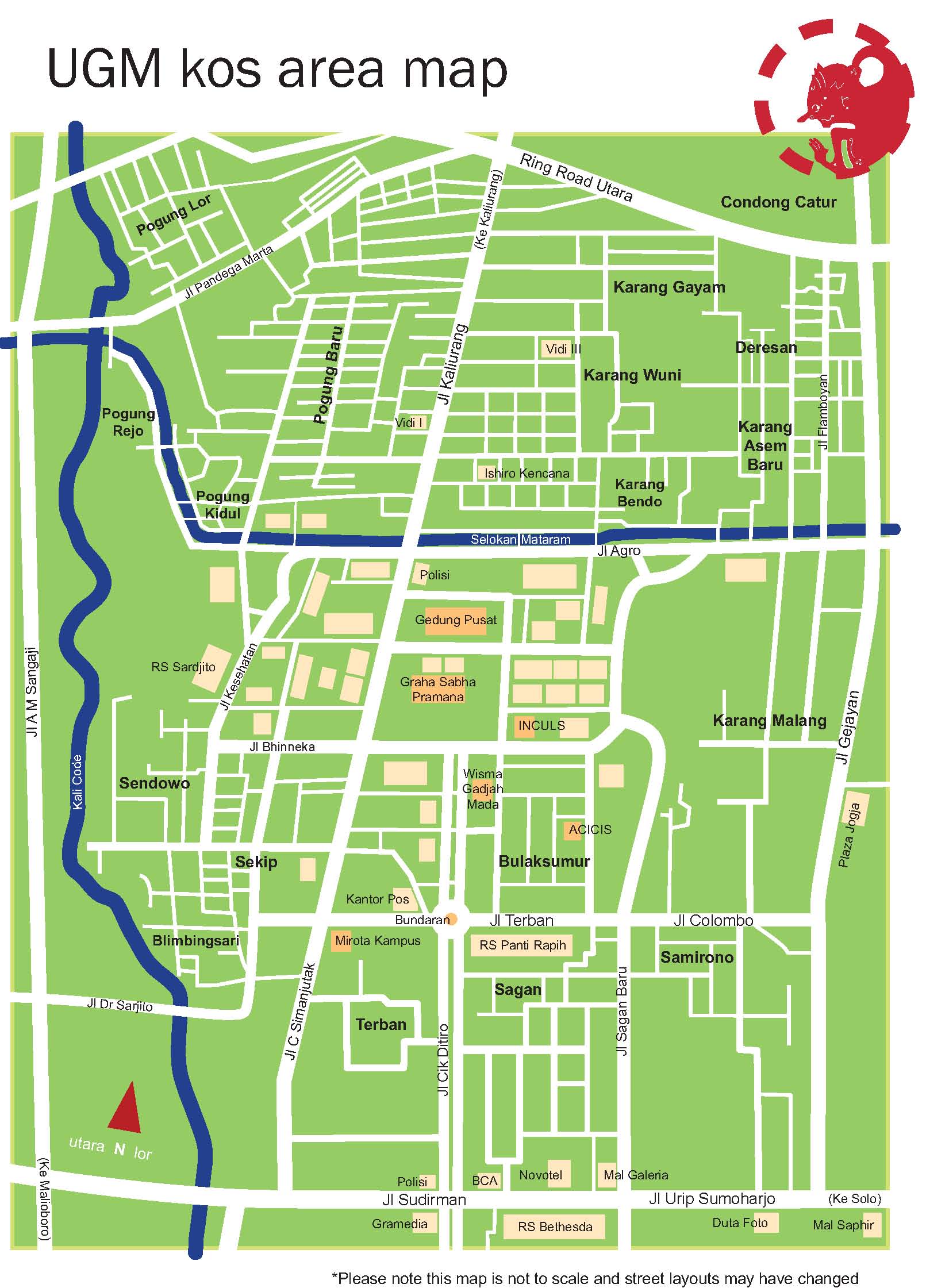 Peta ini berisi penyebaran kamar kost untuk mahasiswa UGM dan UNY atau siapa saja Bagi yang ingin mencari kamar kost tinggal dilihat maunya di daerah mana